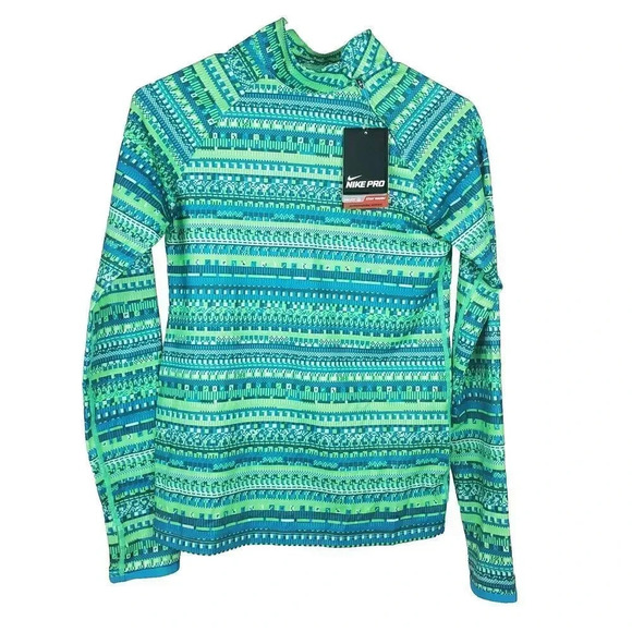 Girls' Nike Pro HYPERWARM SERIES Green New Training Long Sleeve SZ XL Extra Larg - Picture 1 of 12